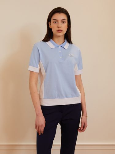 Two Tone Collared T-shirt_Blue - HOTEL SAINT TROPEZ - Modalova