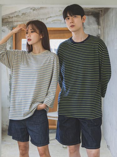 Stripe Oversized T-shirt (3 Color) - alvinclo - Modalova