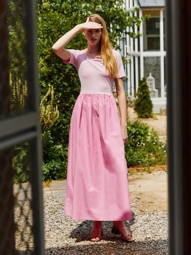 Half Jersey Dress_Bubble Pink - LETQSTUDIO - Modalova