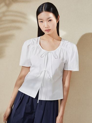 Shirring Sleeve Blouse_White - kuho plus - Modalova