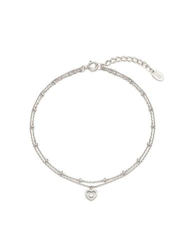 Silver Heart Anklet SC1769 - STONEHENgE - Modalova