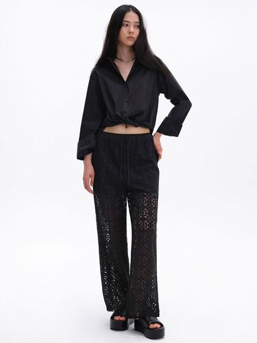 Pointelle Lace Pants _Black - MAGJAY - Modalova