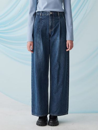 Signature Summer Semi Wide Denim Pants_Blue - kuho plus - Modalova