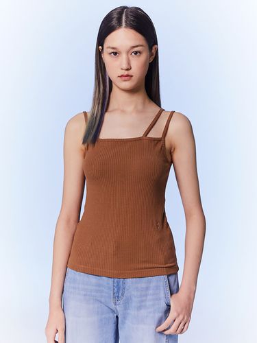 Cotton Ribbed Sleeveless Top_Brown - kuho plus - Modalova