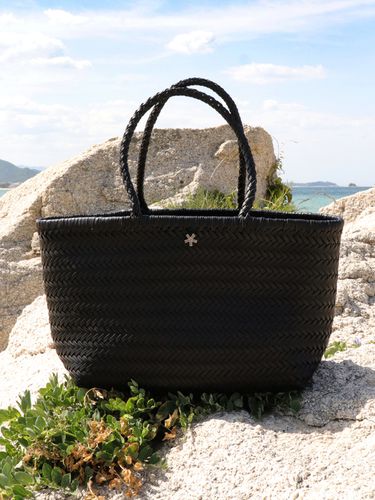 Willow Black Leather Basket Bag - ELKE BLOEM - Modalova