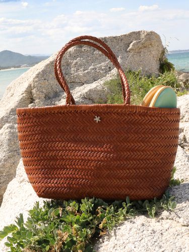 Willow Brown Leather Basket Bag - ELKE BLOEM - Modalova