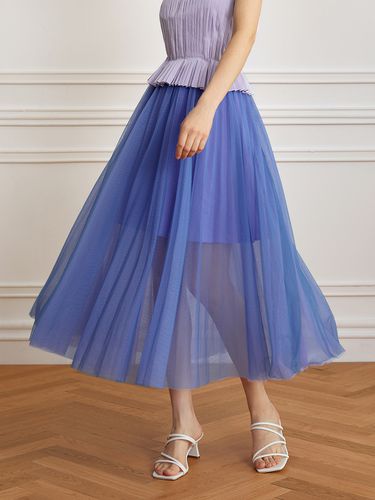 YY Holiday Wind Drape Mesh Skirt _Periwinkle Blue - yyiam - Modalova