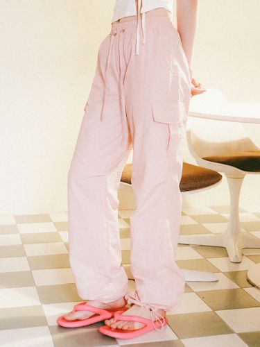 String Cargo Jogger Pants - Pink - LOSSYROW - Modalova