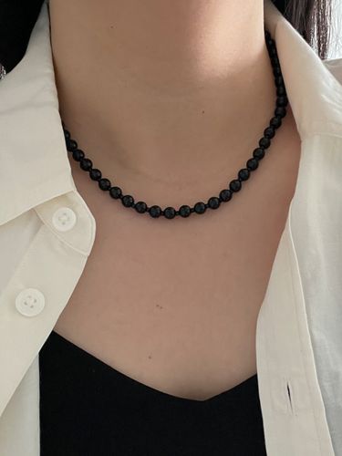 Black Gemstone Necklace - OUI SAY YES! - Modalova