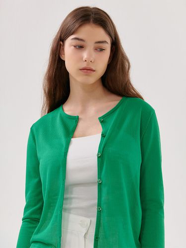 Round Neck Linen Cardigan _Green - camino - Modalova