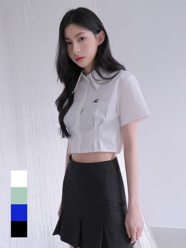 Ailey Crop Short Sleeve Shirt_4 Colors - AVANDRESS - Modalova