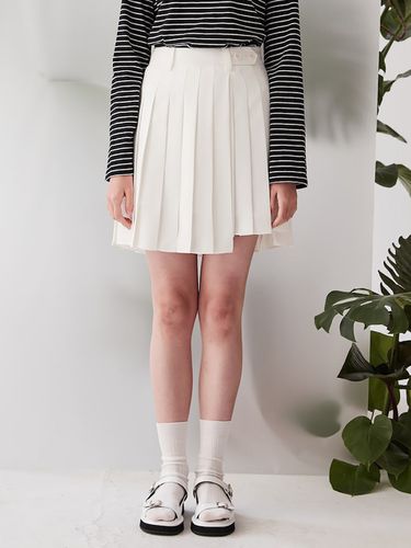 Unbalanced Pleats Skirt _White - kuho plus - Modalova