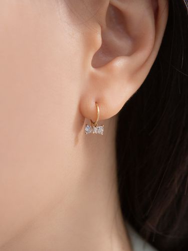 K Mini Ribbon Drop Ring Earrings #LFE10_ 2 Color - LUNNE - Modalova