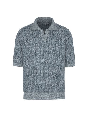 Boucle Short Sleeve Collared Sweater - DREAMWORLD - Modalova