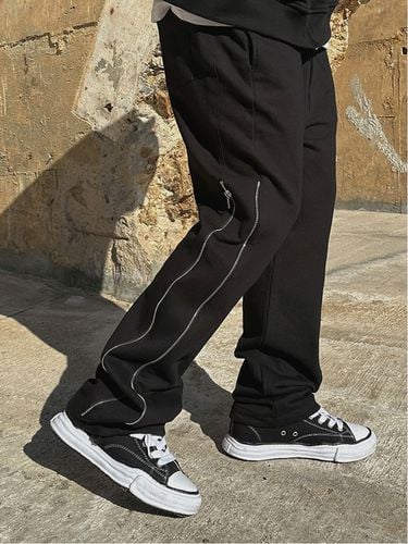 Wide-Leg Side Zipper Sweatpants _ - CLACO - Modalova