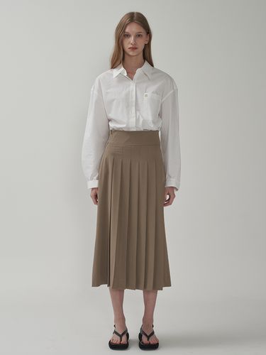 Pleated Long Skirt_Beige - MOTT - Modalova