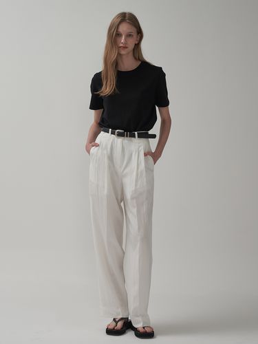 Summer Pintuck Wide Pants_White - MOTT - Modalova