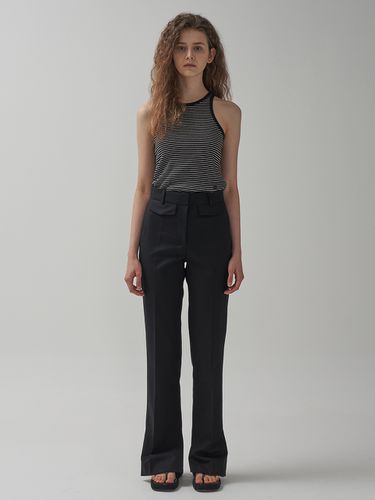 Slit Cotton Pants_Black - MOTT - Modalova