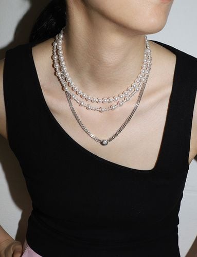 Basic Pearl Gemstone Necklace - AEKKI - Modalova