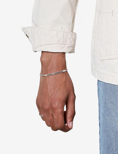 Stick Curve Silver Chain Bracelet - AEKKI - Modalova