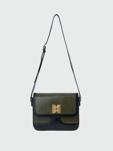 Hestia Color Blocked Square Bag_Khaki - EENK - Modalova