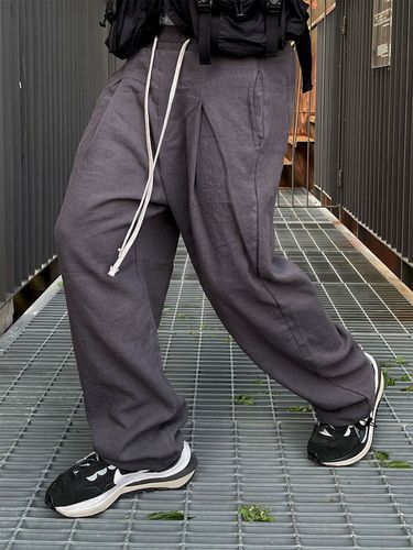 Wide Balloon Linen Pants_Charcoal - CLACO - Modalova