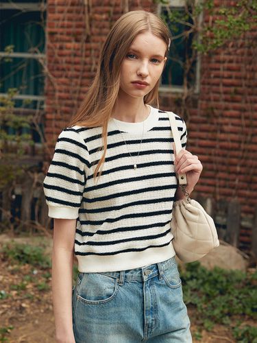 Ribbon Striped T-shirt - MOAT - Modalova