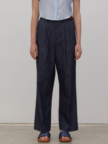 Cool Linen Two Tucks Wide Denim Slacks Pants - Trip LE Sens - Modalova