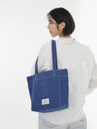 Brisa Canvas Shoulder Bag_Blue - Fiori Fleurir - Modalova