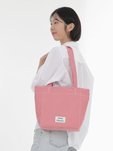 Brisa Canvas Shoulder Bag_Pink - Fiori Fleurir - Modalova