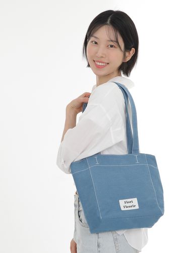 Brisa Canvas Shoulder Bag_Skyblue - Fiori Fleurir - Modalova