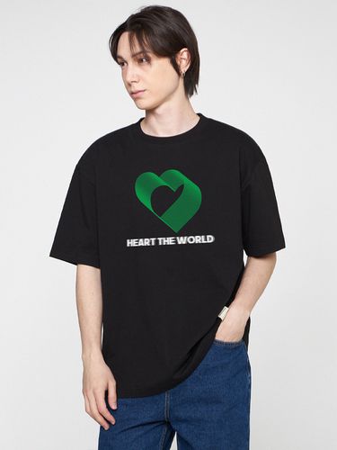 UNISEX] Overlap Heart Line T-shirt_Black - GRAVER - Modalova