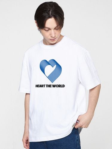 UNISEX] Overlap Heart Line T-shirt_White - GRAVER - Modalova