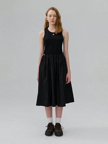 Jersey Nylon Blocking Dress_Black - ahwe - Modalova