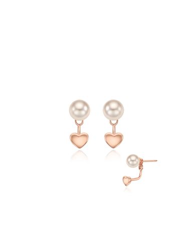 Heart Pearl Earrings - STONEHENgE - Modalova