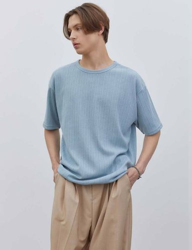 Crochet Knit T-Shirt (Blue) - Trip LE Sens - Modalova