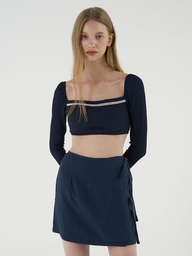 Linen Wrap Skirt - Navy - CORALIQUE - Modalova