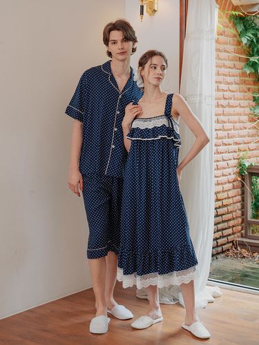 Couple Rayon Polka-dot Pajama Set - LUNALUZ STUDIO - Modalova