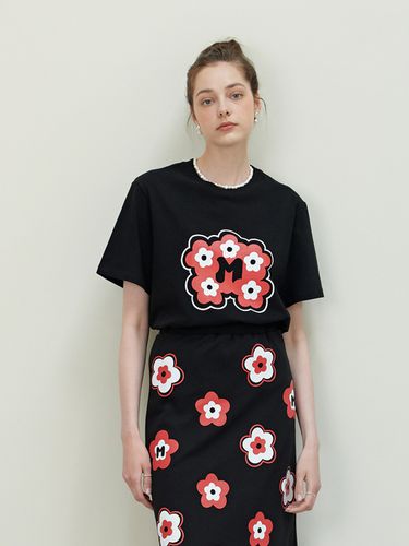 Signature Flower T-shirt - Black - METAPHER - Modalova