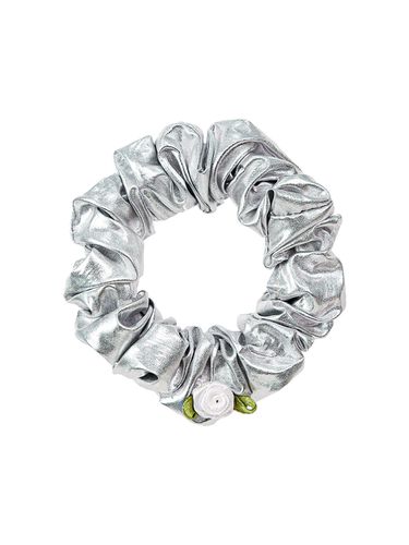 Rose Metal Scrunchie_Silver - mellotory - Modalova