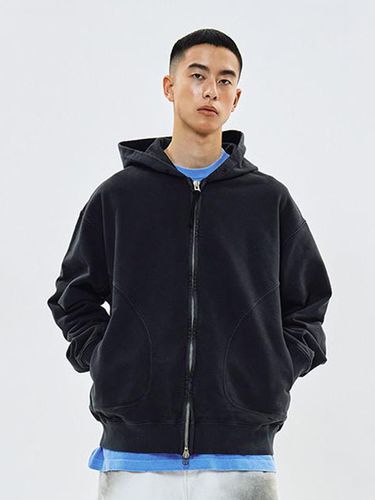 Sun-Dyed Zip-Up Hoodie _ Black - 86d - Modalova