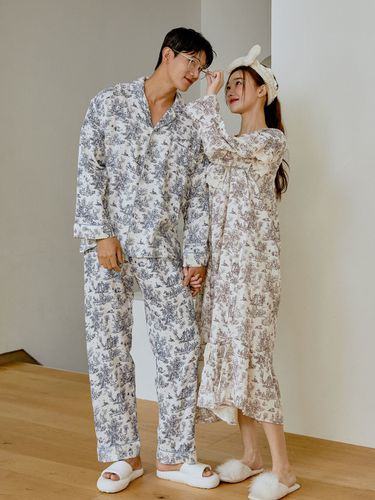 Couple Cotton Pajama Set - LUNALUZ STUDIO - Modalova