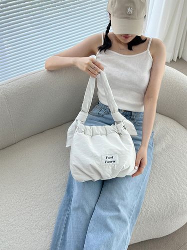 Lottie Tote Shoulder Bag _Shine White - Fiori Fleurir - Modalova