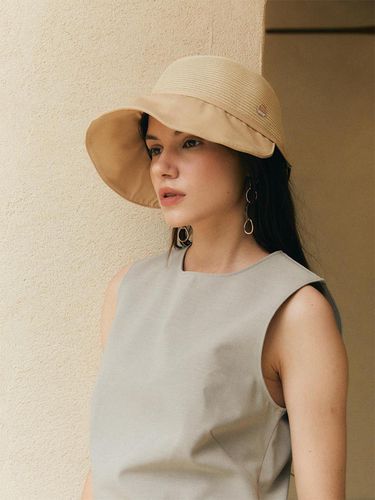 Rattan Wide Floppy Sun Visor Hat _ - ACCLET - Modalova