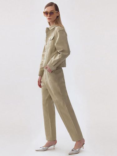 Cotton Straight Pants_Beige - MAGJAY - Modalova