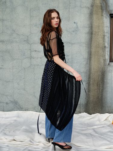 Dot Lace Wrap Skirt_Black - SORRY TOO MUCH LOVE - Modalova