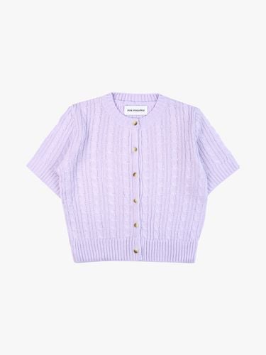 Short Sleeve Cable-Knit Cardigan () - PINK PINEAPPLE - Modalova