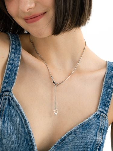 Ring Point Ball Chain Necklace - pearlymore - Modalova