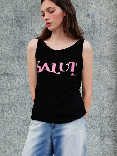 Salut Linen Sleeveless T-shirt_Black - SORRY TOO MUCH LOVE - Modalova