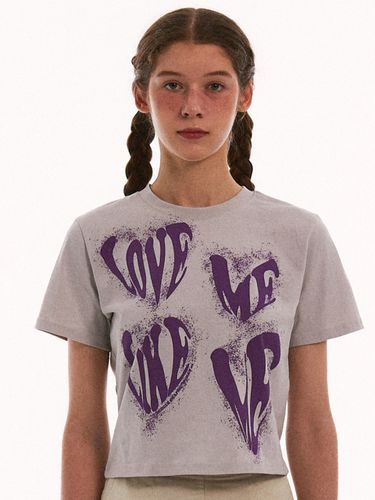 Love Mee Like Me Crop Tee - Beige - MATCHGLOBE - Modalova